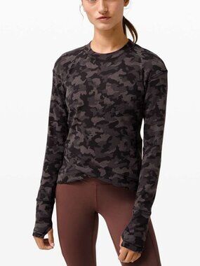 Lululemon Close to Crossing Long Sleeve Rulu Heritage Camo Jacquard Black Lunar